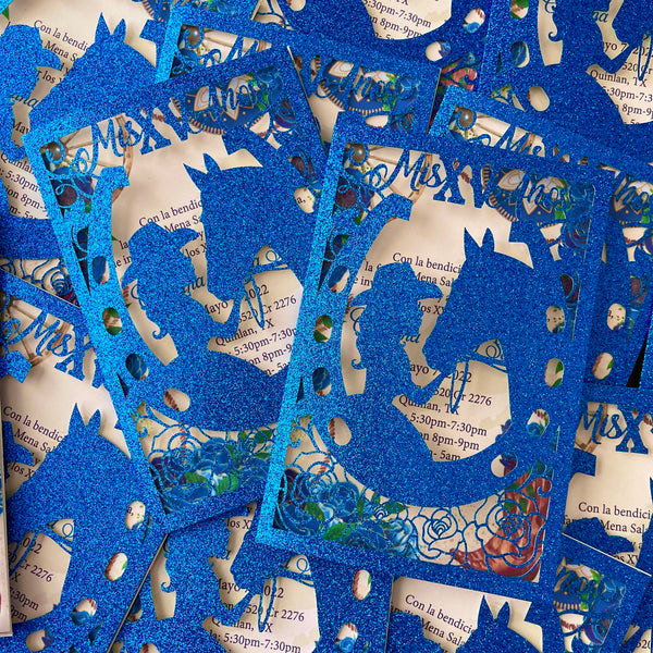 Western Quinceanera Theme Laser Cut Invitation