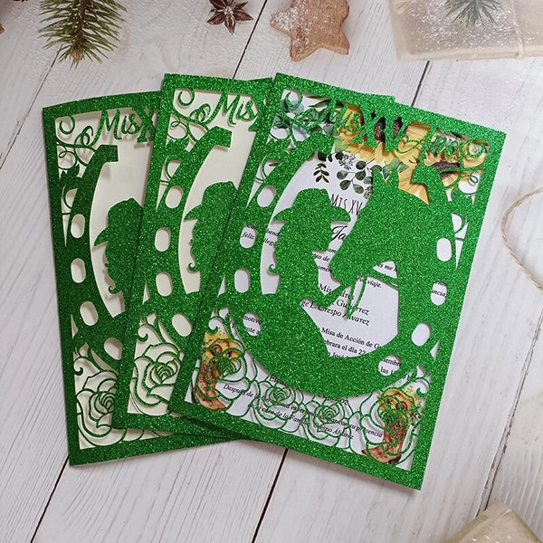 Western Quinceanera Theme Laser Cut Invitation