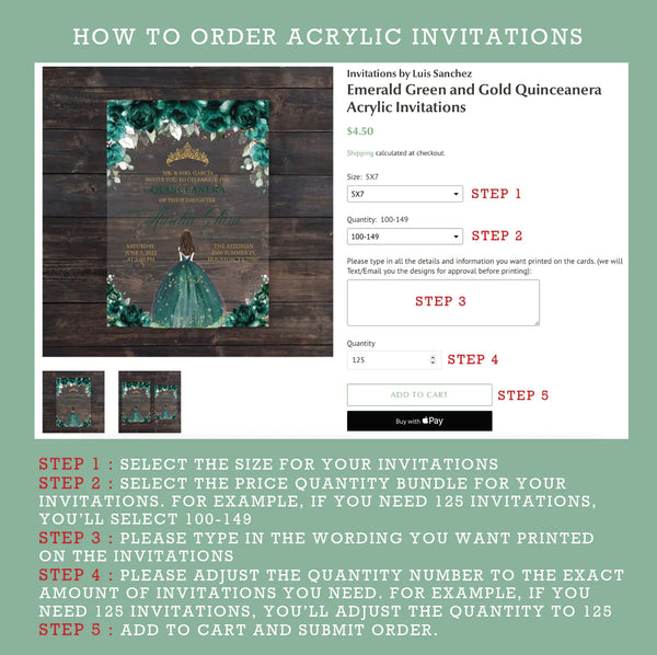 Rose Gold and Pink Floral Acrylic Quinceanera Invitation