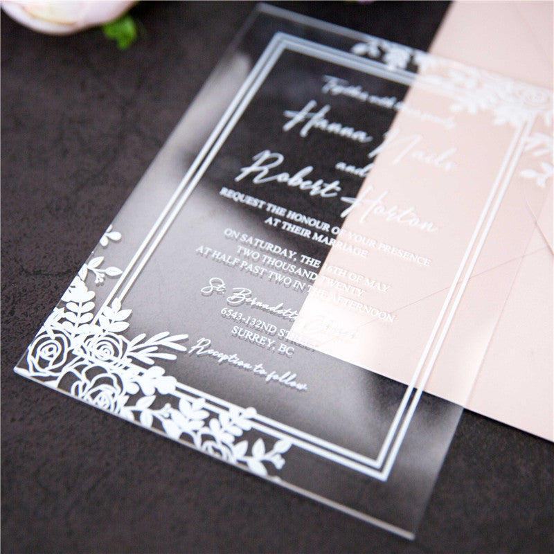 Sunflower Frame Acrylic Wedding Invitation – Invitations by Luis Sanchez