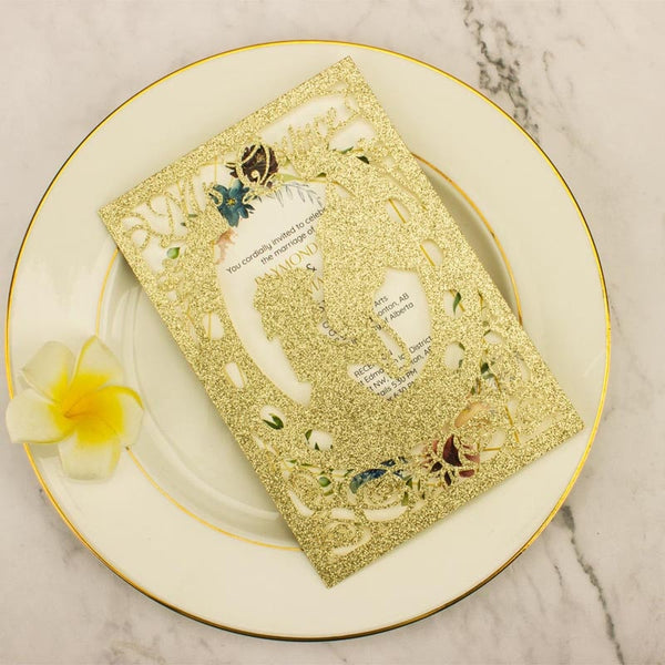 Western Quinceanera Theme Laser Cut Invitation