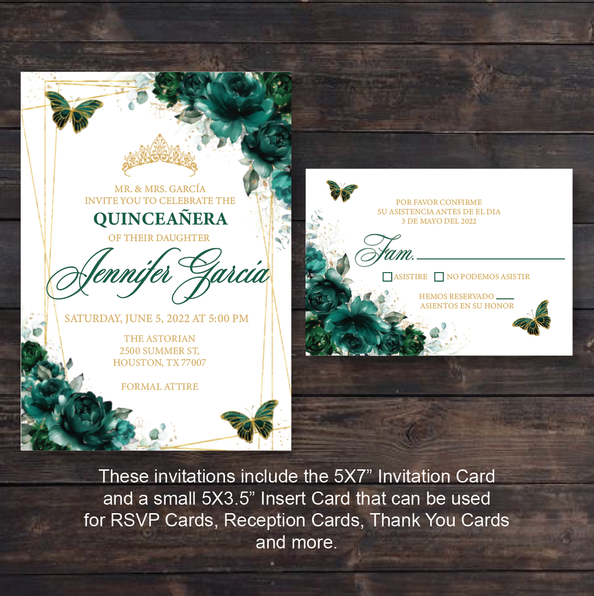 Emerald Green Laser Cut Tri Fold Pocket Invitation Invitations By Luis Sanchez