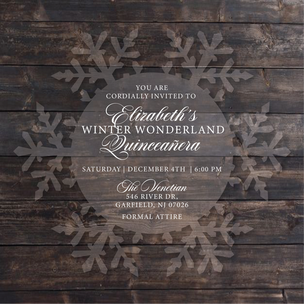 Snowflake Shape Winter Wonderland Acrylic Invitation