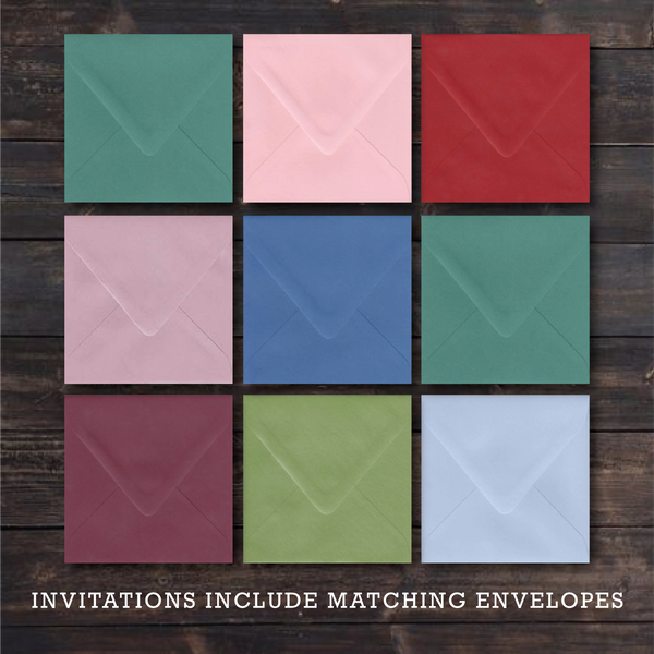 Royal Blue Floral and Gold Square Acrylic Invitation