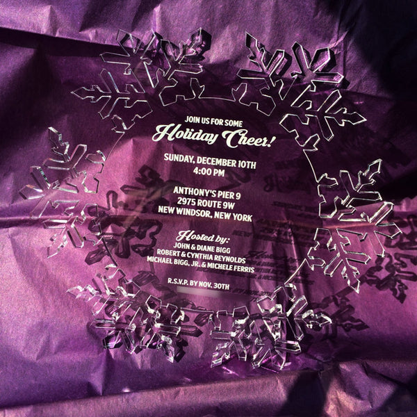 Snowflake Shape Winter Wonderland Acrylic Invitation