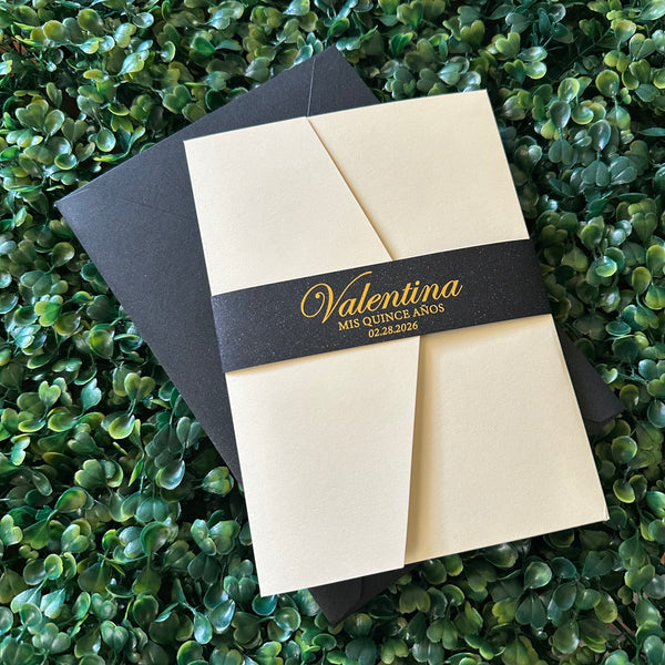 Luxury Pocket Rose Gold Mirror Acrylic Invitations with Foiled Inserts