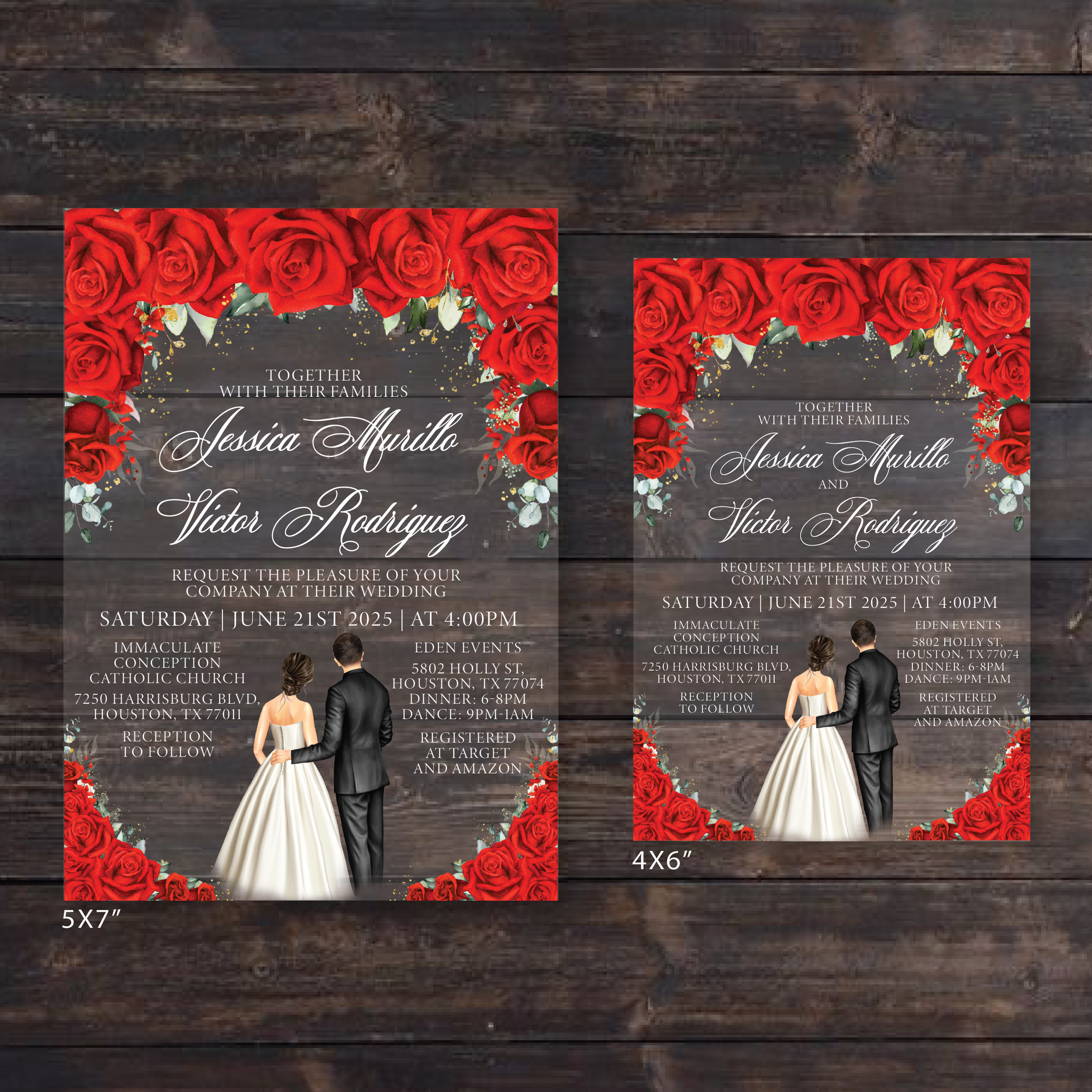 Red Roses Acrylic Wedding Invitation Invitations by Luis Sanchez Red Roses Acrylic Wedding Invitation Invitations by Luis Sanchez