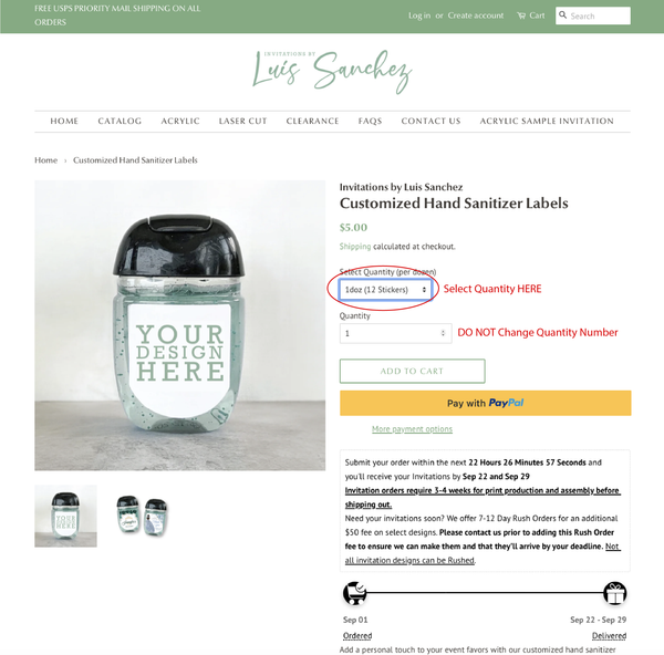 Customized Hand Sanitizer Labels