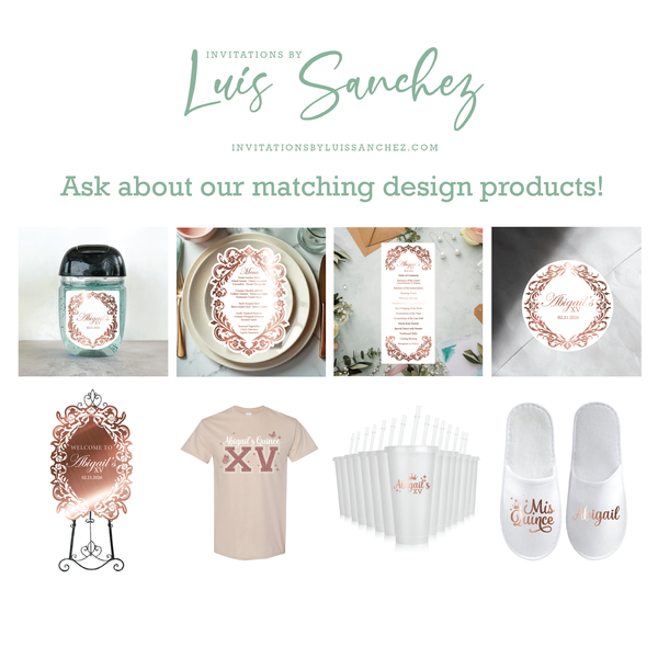 Luxury Pocket Rose Gold Mirror Acrylic Invitations with Foiled Inserts