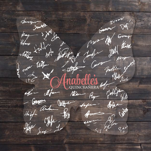 30X30 Butterfly Shape Acrylic Guestboook Sign