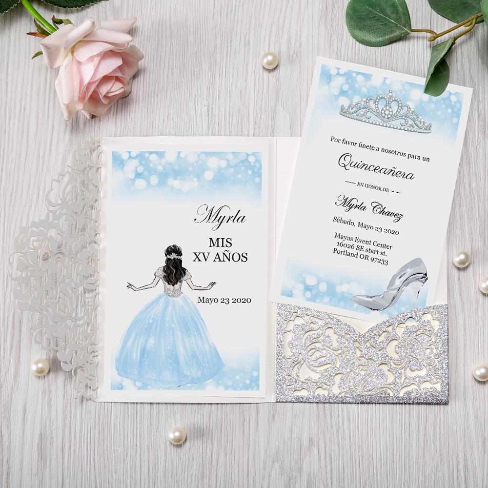 Cinderella quinceanera invitations sales