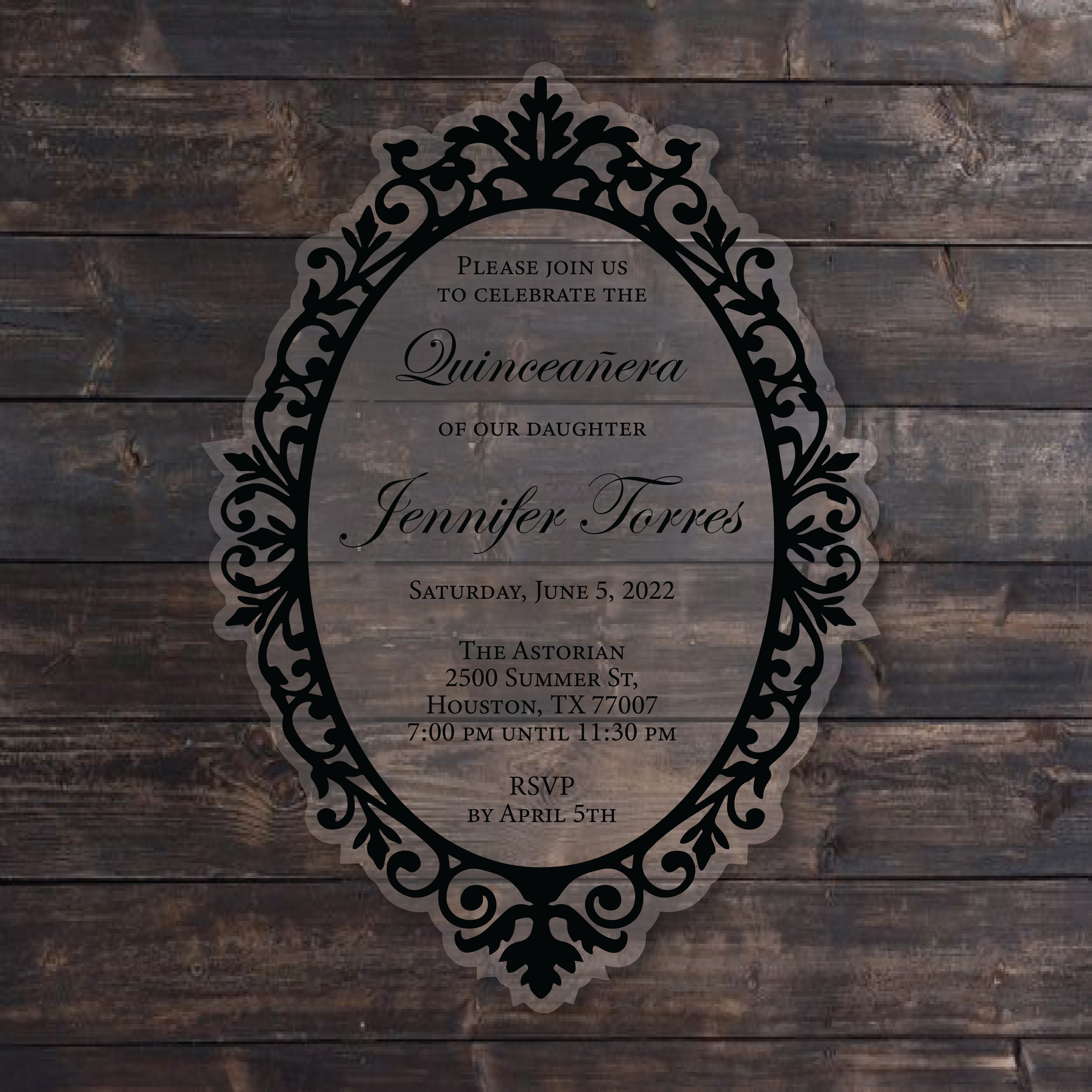 Sunflower Frame Acrylic Wedding Invitation – Invitations by Luis Sanchez