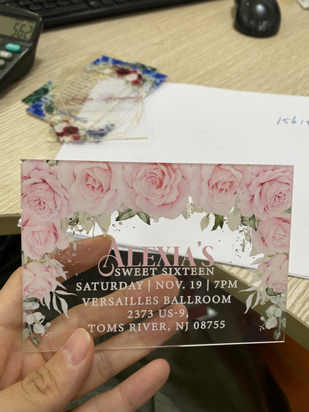 3.5X5" Acrylic Invitation Card